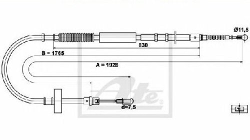 Cablu, frana de parcare AUDI A4 ( 8E2, B6 ) 1
