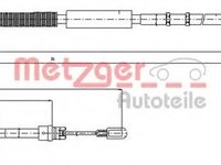 Cablu, frana de parcare AUDI A4 (8E2, B6), AUDI A4 Avant (8E5, B6), AUDI A4 Cabriolet (8H7, B6, 8HE, B7) - METZGER 10.7537