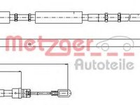 Cablu, frana de parcare AUDI A4 (8E2, B6), AUDI A4 Avant (8E5, B6), AUDI A4 Cabriolet (8H7, B6, 8HE, B7) - METZGER 10.7536