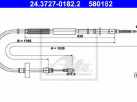 Cablu, frana de parcare AUDI A4 (8EC, B7) (2004 - 2008) ATE 24.3727-0182.2