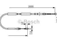 Cablu, frana de parcare AUDI A4 Avant (8ED, B7) (2004 - 2008) BOSCH 1 987 477 923