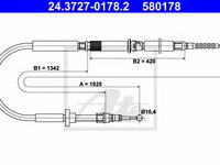 Cablu, frana de parcare AUDI A6 Avant (4B5, C5) (1997 - 2005) ATE 24.3727-0178.2