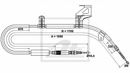 Cablu, frana de parcare AUDI A6 limuzina (4B2