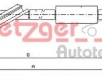 Cablu, frana de parcare AUDI TT (8N3), AUDI TT Roadster (8N9) - METZGER 10.7561