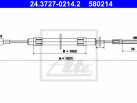 Cablu, frana de parcare BMW 3 cupe (E36) (1992 - 1999) ATE 24.3727-0214.2