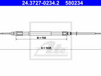 Cablu, frana de parcare BMW Seria 1 (E81) (2006 - 2012) ATE 24.3727-0234.2 piesa NOUA