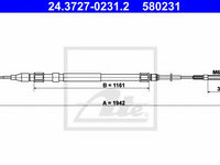 Cablu, frana de parcare BMW X5 (E53) (2000 - 2006) ATE 24.3727-0231.2