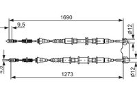 Cablu, frana de parcare BOSCH 1 987 477 129