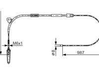 Cablu, frana de parcare BOSCH 1 987 477 960