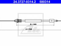 Cablu, frana de parcare CITROËN BERLINGO caroserie (M_) (1996 - 2016) ATE 24.3727-0314.2