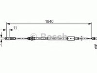 Cablu, frana de parcare CITROËN C5 I (DC_) (2001 - 2004) BOSCH 1 987 477 712