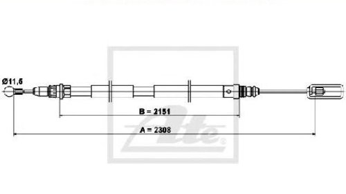 Cablu, frana de parcare CITROEN C8 ( EA, EB )