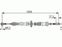 Cablu frana de parcare CITROEN RELAY bus (230P) - OEM - MAXGEAR: 32-0062 - W02209687 - LIVRARE DIN STOC in 24 ore!!!