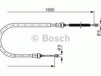 Cablu, frana de parcare DACIA LOGAN (LS_) (2004 - 2020) BOSCH 1 987 477 955