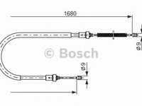 Cablu, frana de parcare DACIA LOGAN (LS_), RENAULT TONDAR 90 I (LS_), DACIA LOGAN II - BOSCH 1 987 477 955