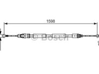 Cablu, frana de parcare dreapta (1987482388 BOSCH) NISSAN,OPEL,RENAULT,VAUXHALL