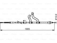 Cablu, frana de parcare dreapta (1987482573 BOSCH) HYUNDAI