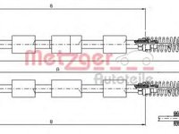 Cablu, frana de parcare FIAT CINQUECENTO (170), FIAT SEICENTO (187) - METZGER 321.20