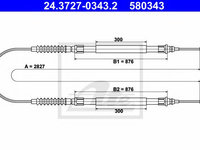 Cablu, frana de parcare FIAT DUCATO platou / sasiu (244) (2002 - 2016) ATE 24.3727-0343.2