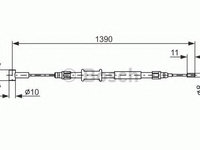 Cablu, frana de parcare FIAT DUCATO platou / sasiu (250, 290) (2006 - 2020) BOSCH 1 987 482 213