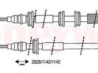 Cablu, frana de parcare FIAT FIORINO caroserie (146), FIAT FIORINO (147), FIAT UNO (146A/E) - BENDIX 432016B