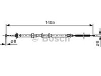 Cablu frana de parcare FIAT PANDA (169) - OEM - BOSCH: 1987477927|1 987 477 927 - W02602403 - LIVRARE DIN STOC in 24 ore!!!