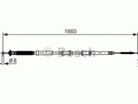 Cablu, frana de parcare FIAT PUNTO EVO (199) (2008 - 2016) BOSCH 1 987 477 973