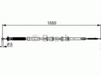 Cablu, frana de parcare FIAT PUNTO Van (199) (2008 - 2016) BOSCH 1 987 477 975