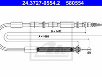 Cablu, frana de parcare FIAT STILO (192) (2001 - 2010) ATE 24.3727-0554.2 piesa NOUA