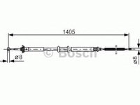 Cablu, frana de parcare FIAT ULYSSE (179AX) (2002 - 2011) BOSCH 1 987 477 928