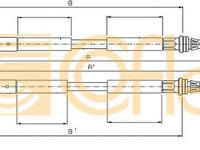 Cablu, frana de parcare FORD ESCORT Mk VII (GAL, AAL, ABL) (1995 - 2002) COFLE 10.5355