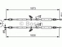 Cablu, frana de parcare FORD FOCUS C-MAX, FORD FOCUS II (DA_), FORD FOCUS II Station Wagon (DA_) - BOSCH 1 987 477 216