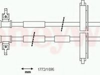 Cablu, frana de parcare FORD FOCUS (DAW, DBW), FORD FOCUS Clipper (DNW), FORD FOCUS limuzina (DFW) - BENDIX 433147B