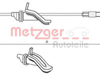 Cablu, frana de parcare FORD FOCUS II (DA_) (2004 - 2012) METZGER 10.5369