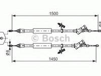 Cablu, frana de parcare FORD FOCUS II (DA_), FORD FOCUS II Station Wagon (DA_), FORD FOCUS II limuzina (DA_) - BOSCH 1 987 477 222