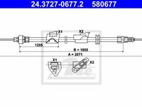 Cablu, frana de parcare FORD S-MAX (WA6) (2006 - 2020) ATE 24.3727-0677.2