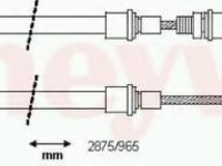 Cablu, frana de parcare FORD TRANSIT bus (72E, 73E), FORD TRANSIT bus (V_ _), FORD TRANSIT caroserie (72E, 71E) - BENDIX 431186B