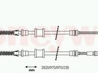 Cablu, frana de parcare FORD TRANSIT bus (T_ _), FORD TRANSIT bus (E_ _), FORD TRANSIT Van (T_ _) - BENDIX 432981B