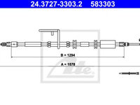 Cablu, frana de parcare LAND ROVER FREELANDER 2 (LF_, FA_) (2006 - 2014) ATE 24.3727-3303.2