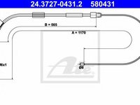 Cablu, frana de parcare MERCEDES A-CLASS (W168) (1997 - 2004) ATE 24.3727-0431.2 piesa NOUA