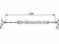 Cablu, frana de parcare MERCEDES-BENZ A-CLASS (W168) (1997 - 2004) BOSCH 1 987 477 692