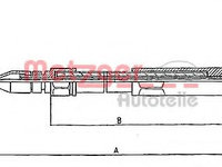 Cablu, frana de parcare MERCEDES-BENZ E-CLASS (W124) (1993 - 1995) METZGER 10.943