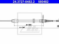 Cablu, frana de parcare MERCEDES-BENZ GLK-CLASS (X204) (2008 - 2016) ATE 24.3727-0482.2