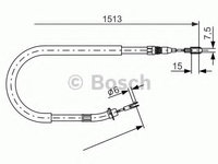 Cablu, frana de parcare MERCEDES-BENZ SPRINTER 3-t bus (903) (1995 - 2006) BOSCH 1 987 477 852