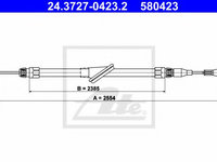 Cablu, frana de parcare MERCEDES C-CLASS (W202) (1993 - 2000) ATE 24.3727-0423.2 piesa NOUA