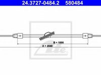 Cablu, frana de parcare MERCEDES CLS Shooting Brake (X218) (2012 - 2016) ATE 24.3727-0484.2 piesa NOUA