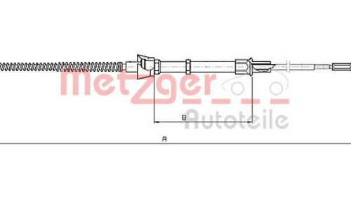 Cablu, frana de parcare METZGER 10.7134