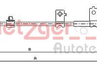 Cablu, frana de parcare METZGER 17.4225