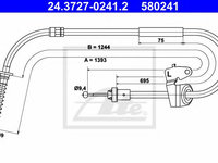 Cablu, frana de parcare MINI MINI Cabriolet (R57) (2007 - 2020) ATE 24.3727-0241.2