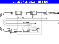 Cablu, frana de parcare MITSUBISHI CARISMA (DA_) (1995 - 2006) ATE 24.3727-2109.2